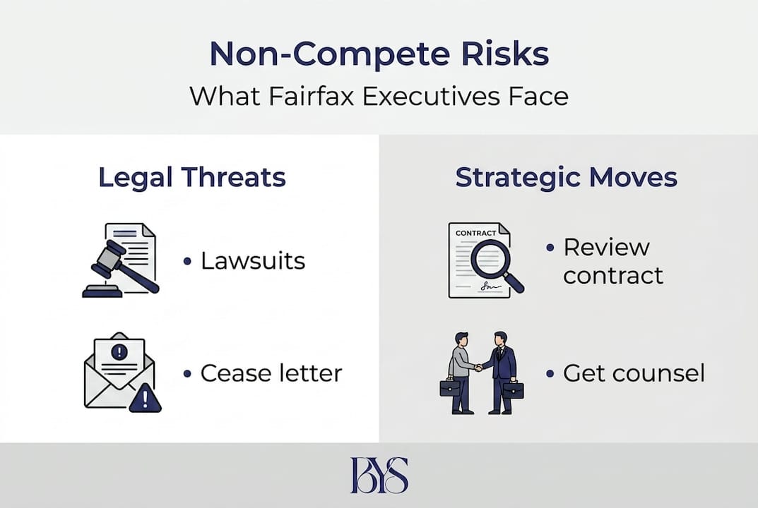 Infographic showing legal threats and strategic moves