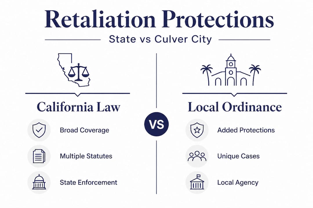 Infographic comparing state and local retaliation protections