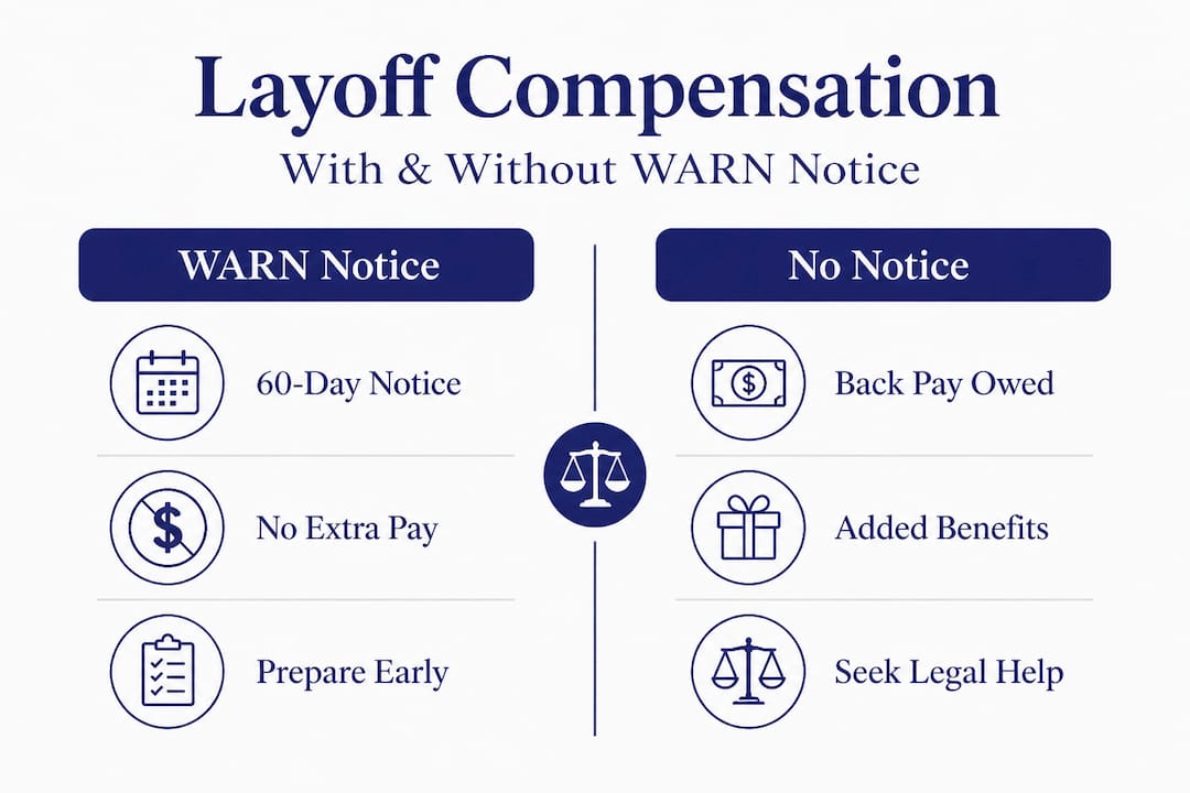 Infographic compares WARN and no-notice layoff outcomes