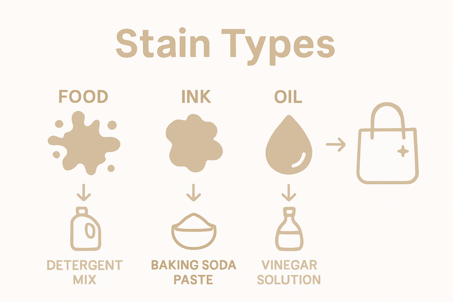 Infographic of stain types and cleaning solutions