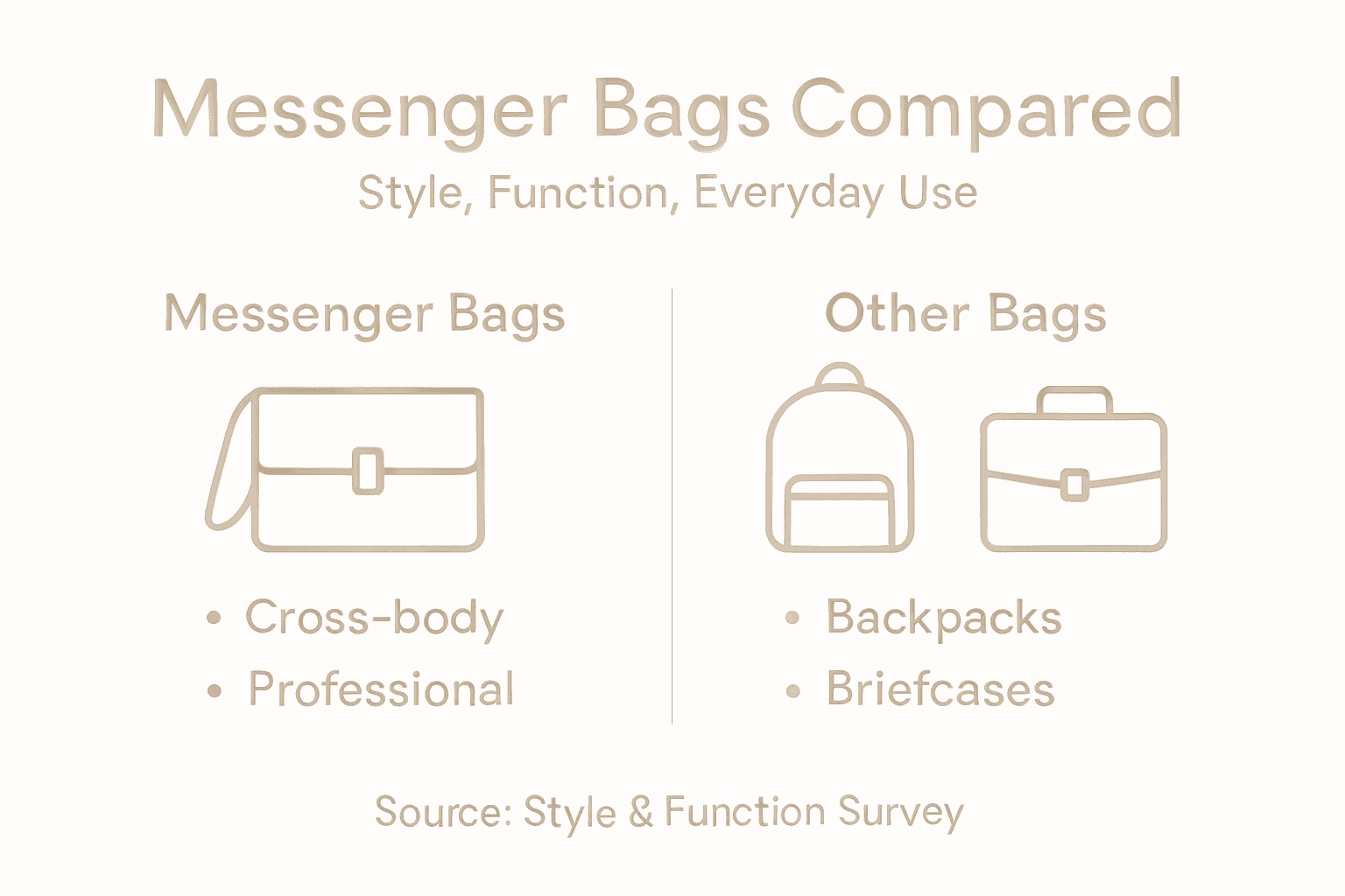 Infographic comparing messenger bags and other bags