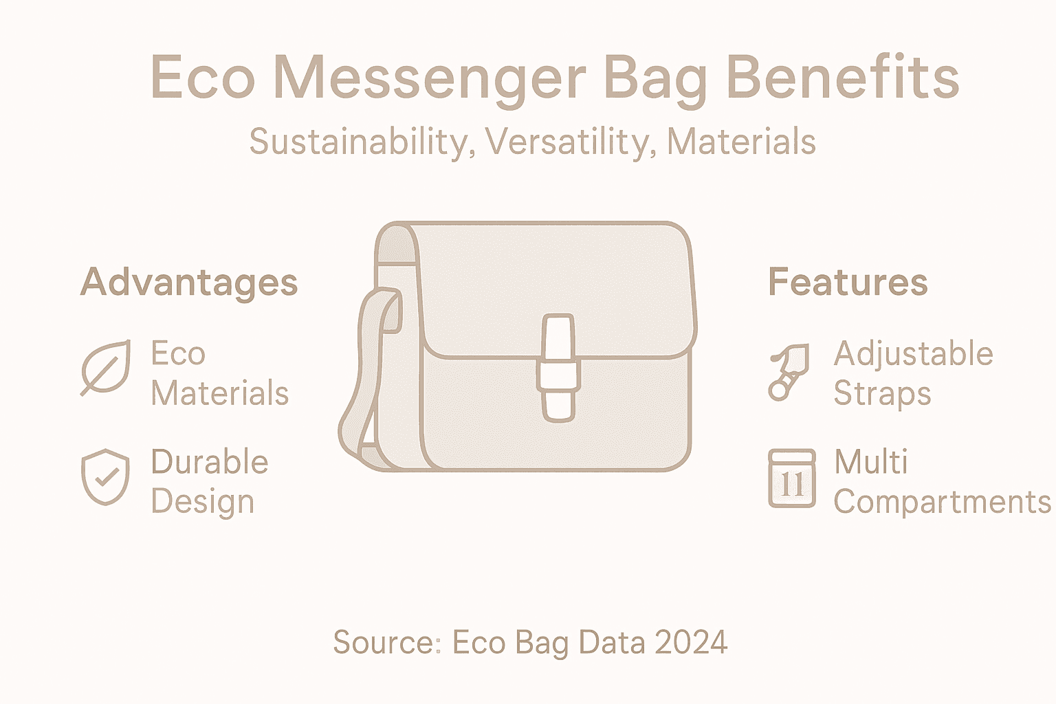 Infographic of eco messenger bag benefits