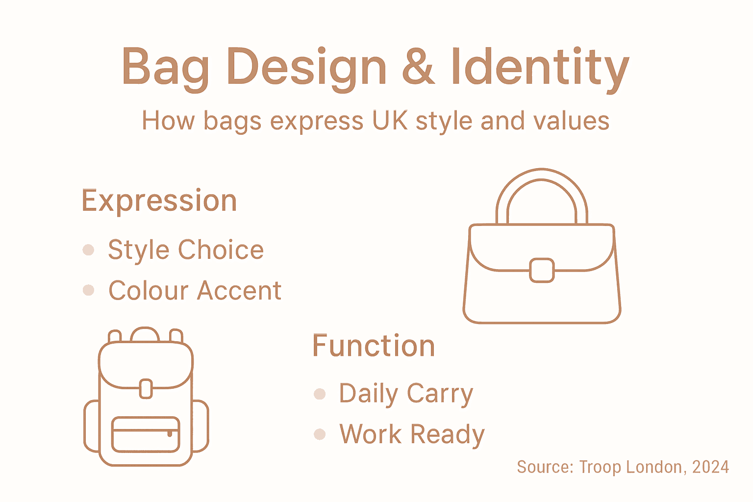 Infographic showing bag design and identity overview
