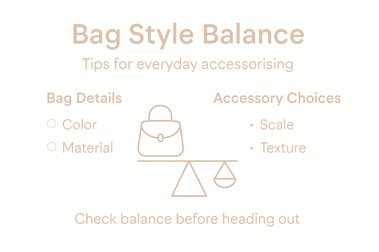 Infographic shows bag accessory balance tips