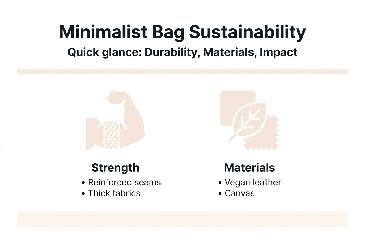 Infographic minimalist bag sustainability overview