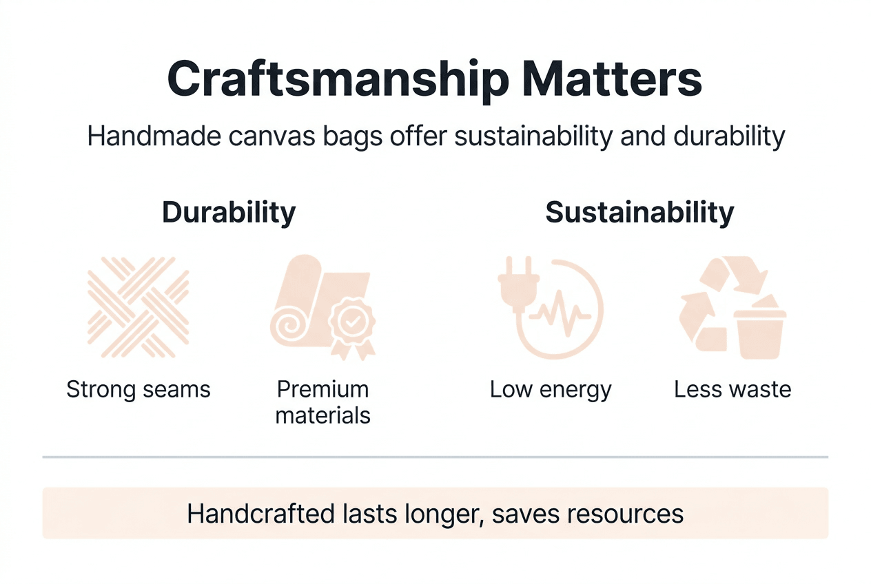 Infographic canvas bag durability and sustainability