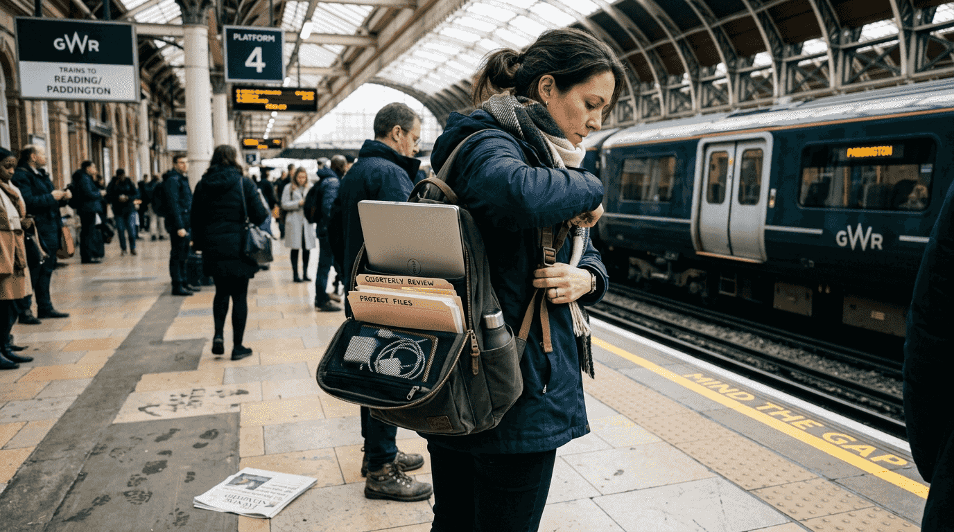 Commuter balancing work bag for weight distribution