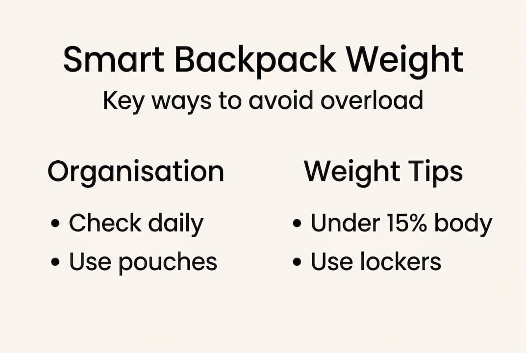 Infographic tips for student backpack weight