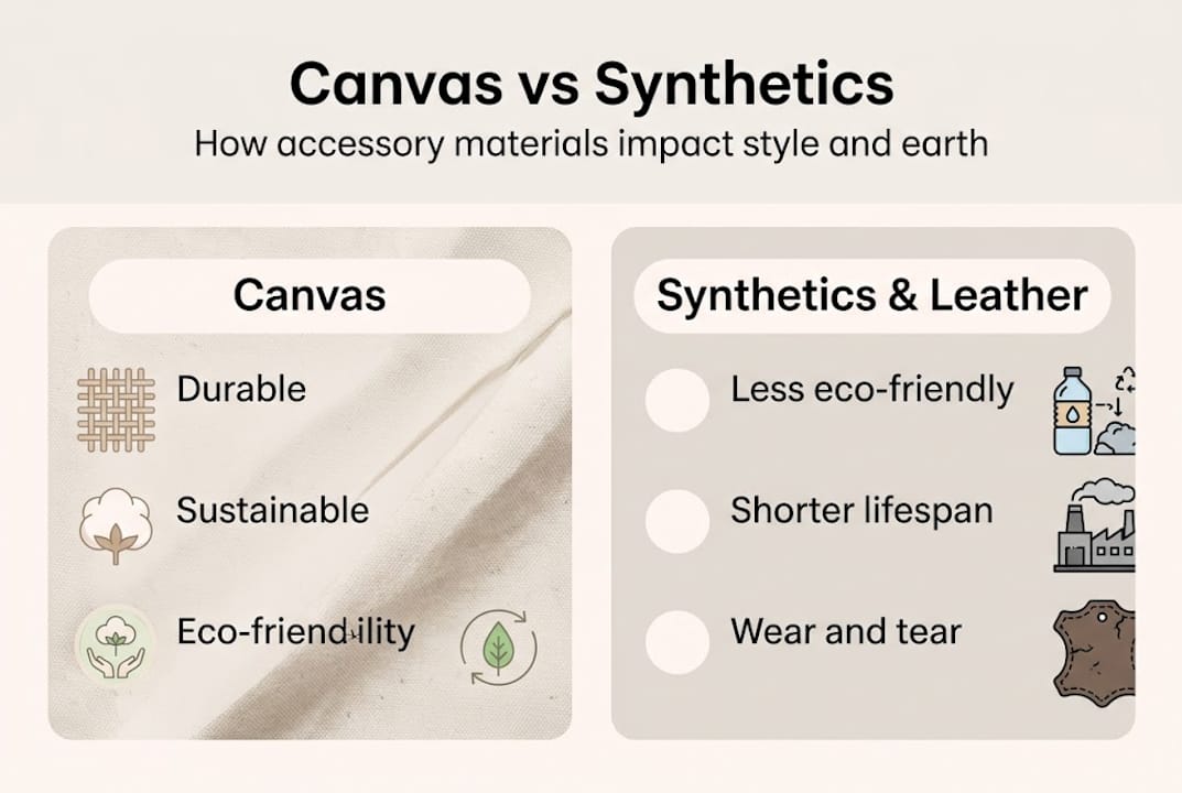 Infographic on accessory materials and sustainability