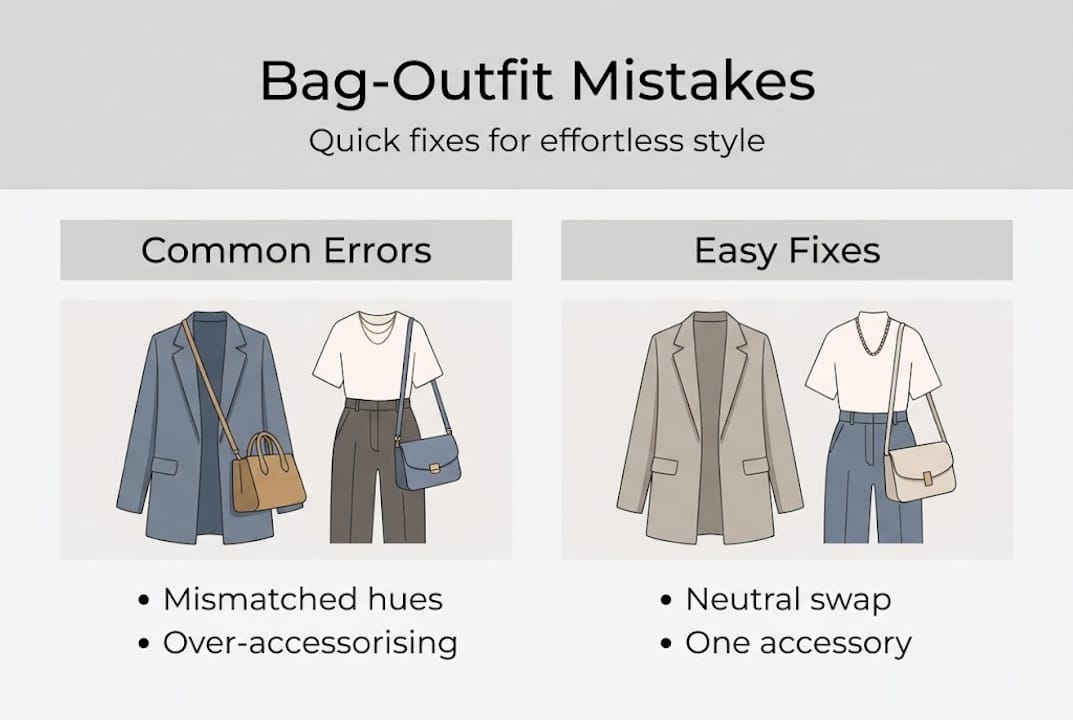 Infographic overview mistakes and fixes for bag matching