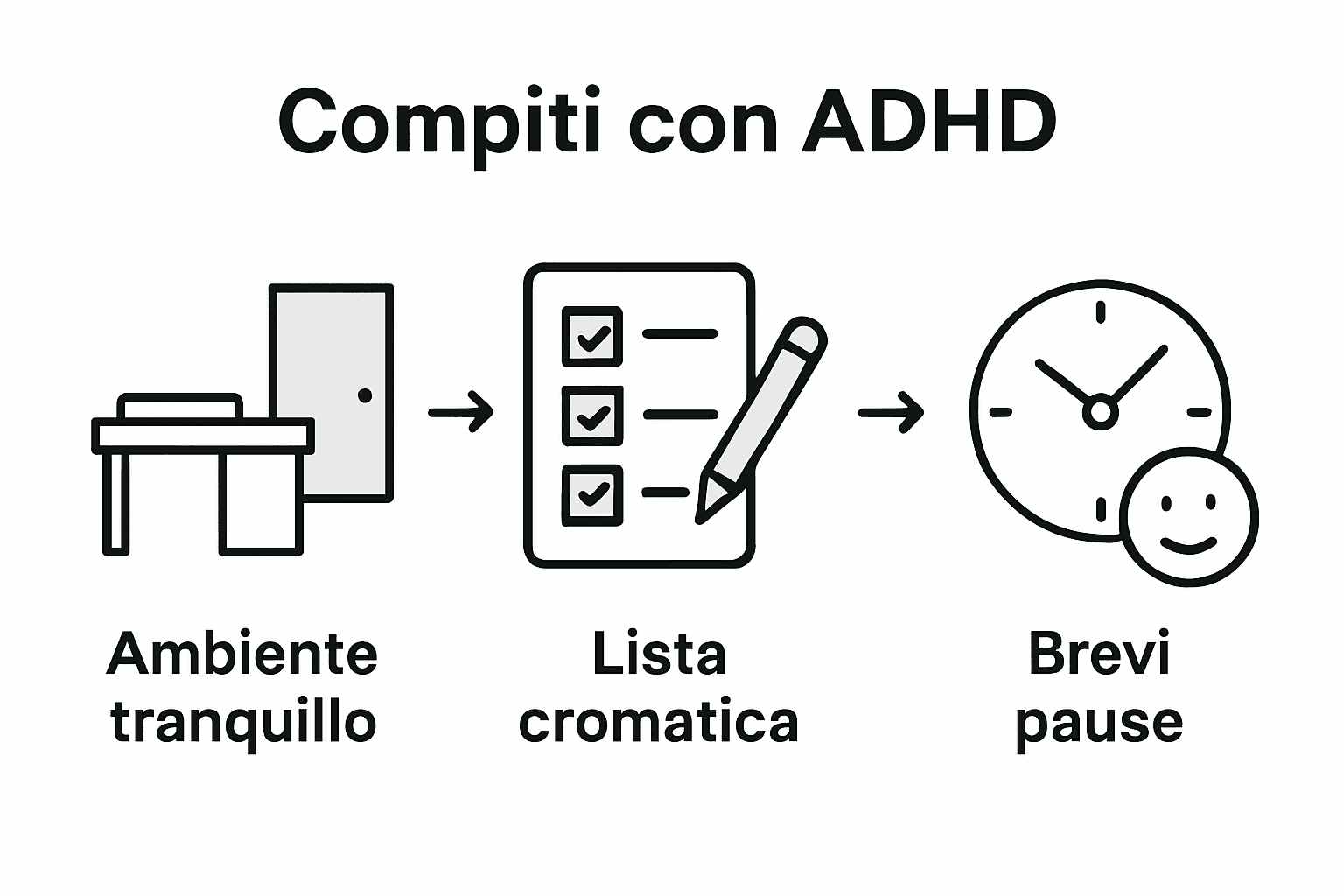 Infografica: Tre semplici strategie per affrontare i compiti con l’ADHD