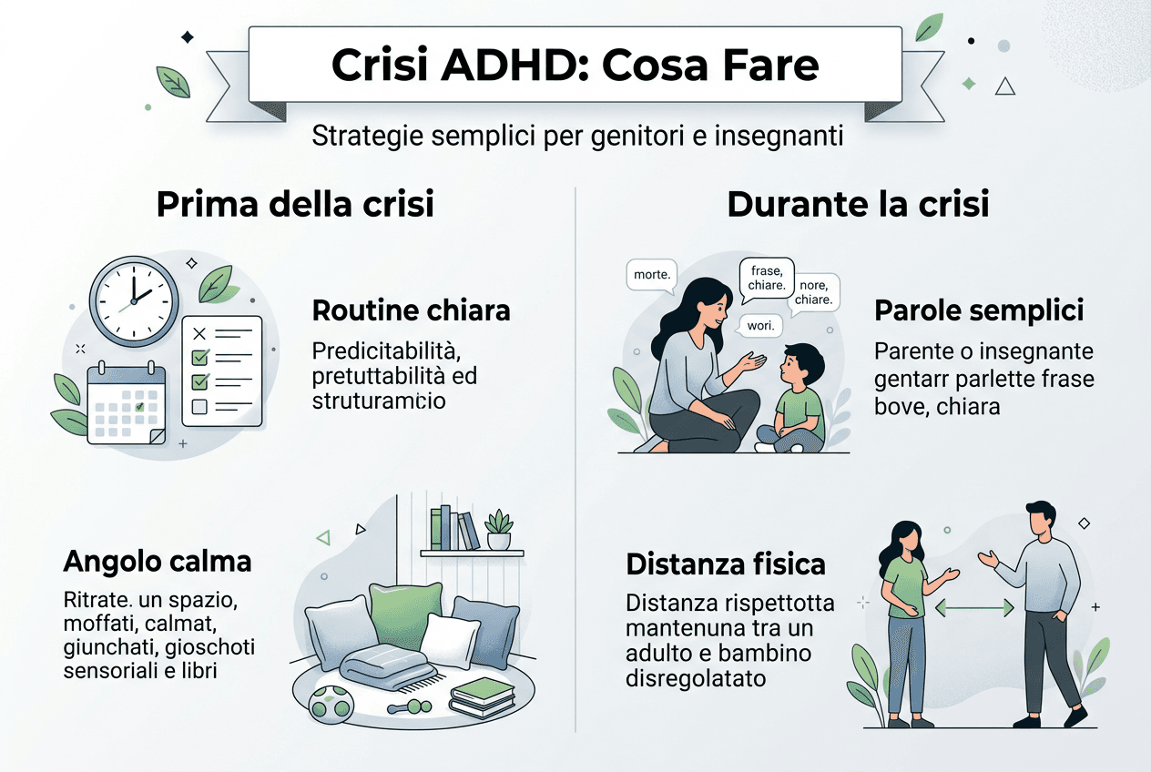 Infografica: consigli pratici per affrontare le situazioni di crisi legate all’ADHD