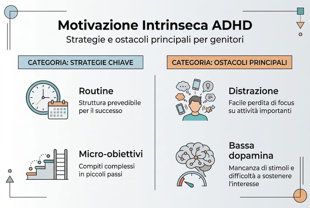 Infografica: strategie efficaci e principali ostacoli per mantenere alta la motivazione con l’ADHD