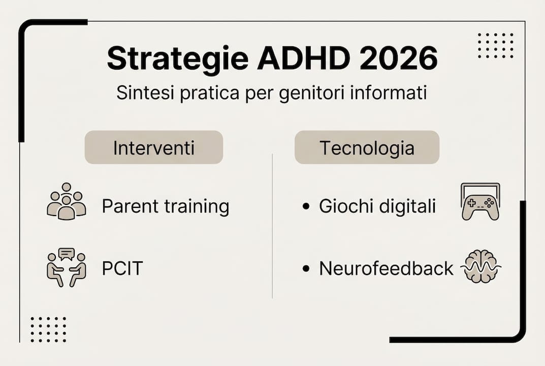 Strategie pratiche per genitori di bambini con ADHD: infografica 2026