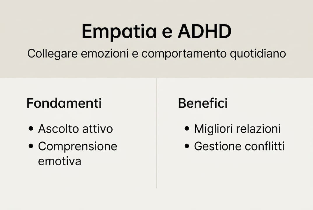 Infografica: l’empatia nell’ADHD – principi base e vantaggi