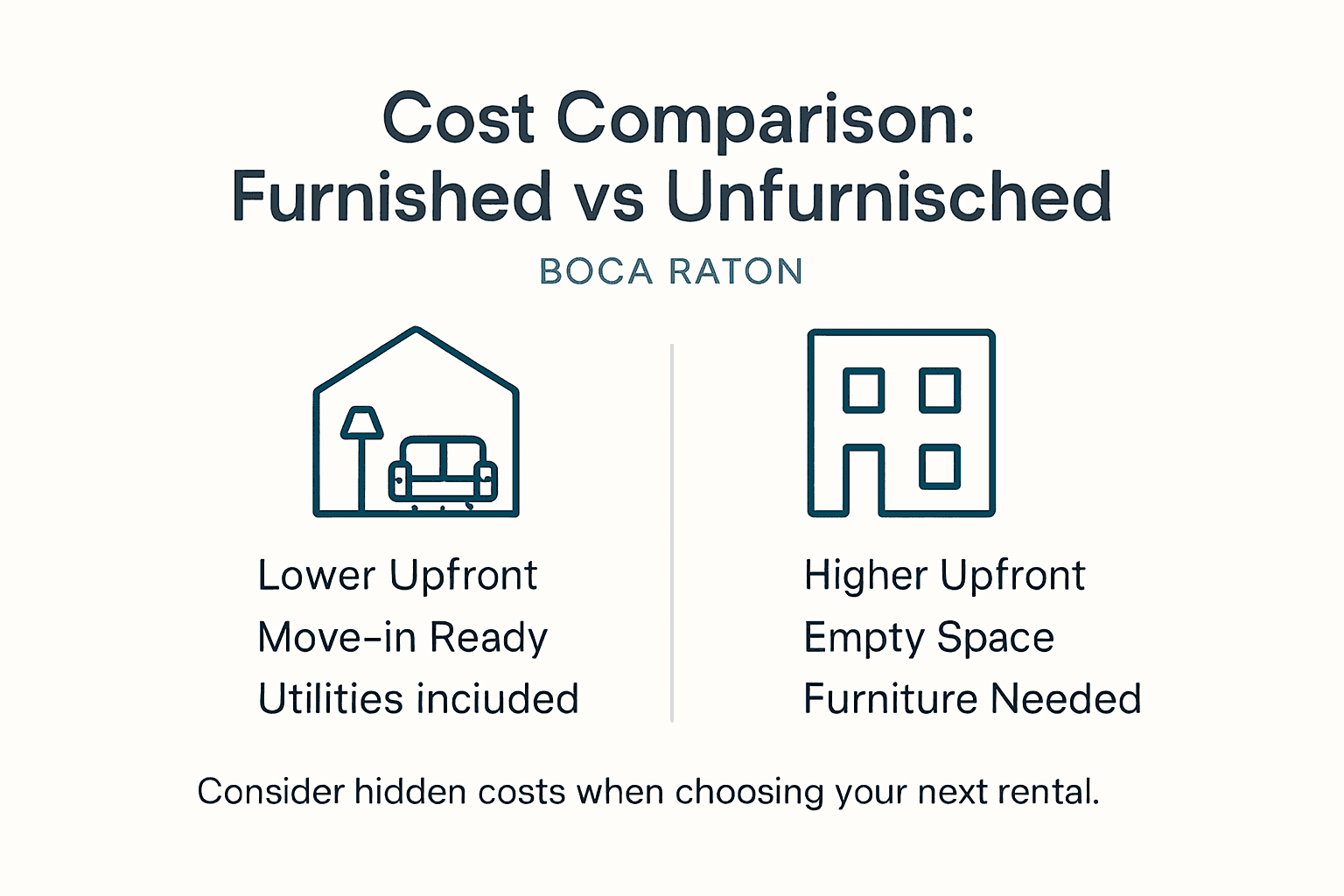 Infographic comparing furnished and unfurnished apartment costs