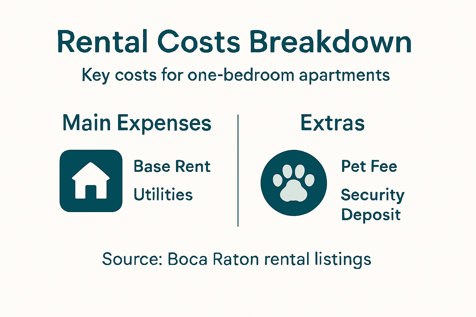 Infographic showing Boca Raton rental breakdown