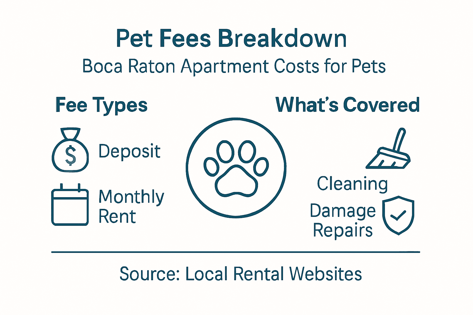 Infographic showing pet fees in Boca Raton apartments