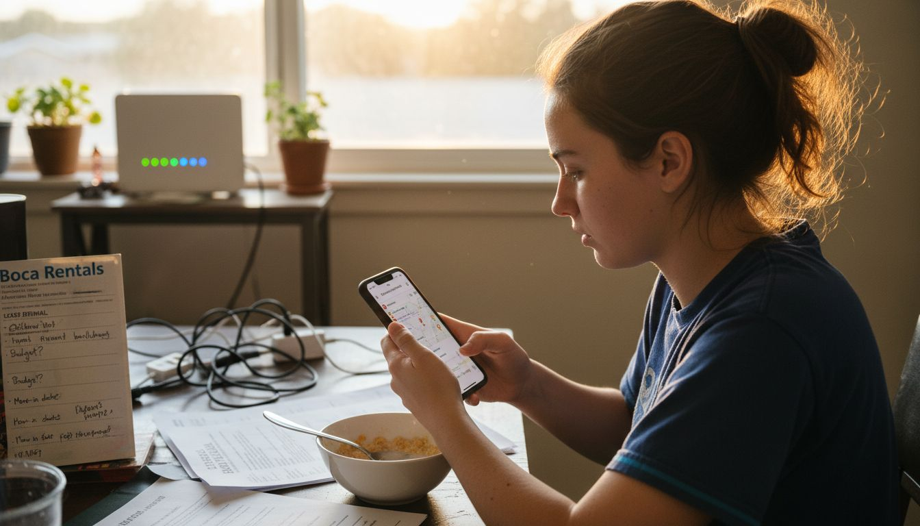 Student using app for discounted lease options