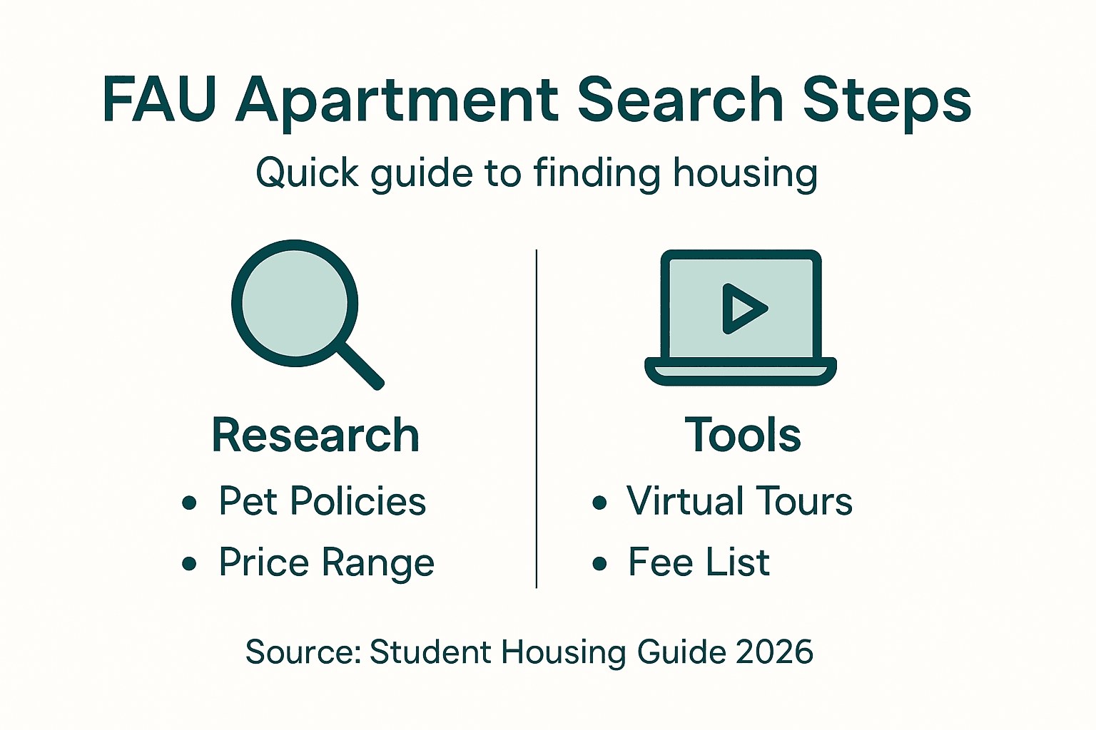 Infographic showing FAU apartment search process