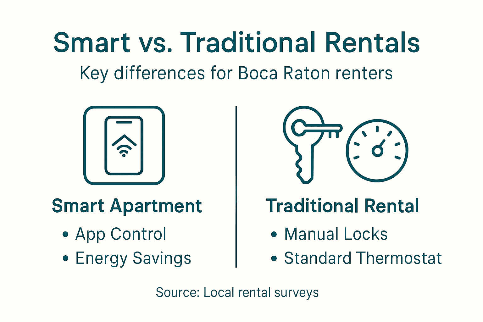 Infographic comparing smart and traditional apartments