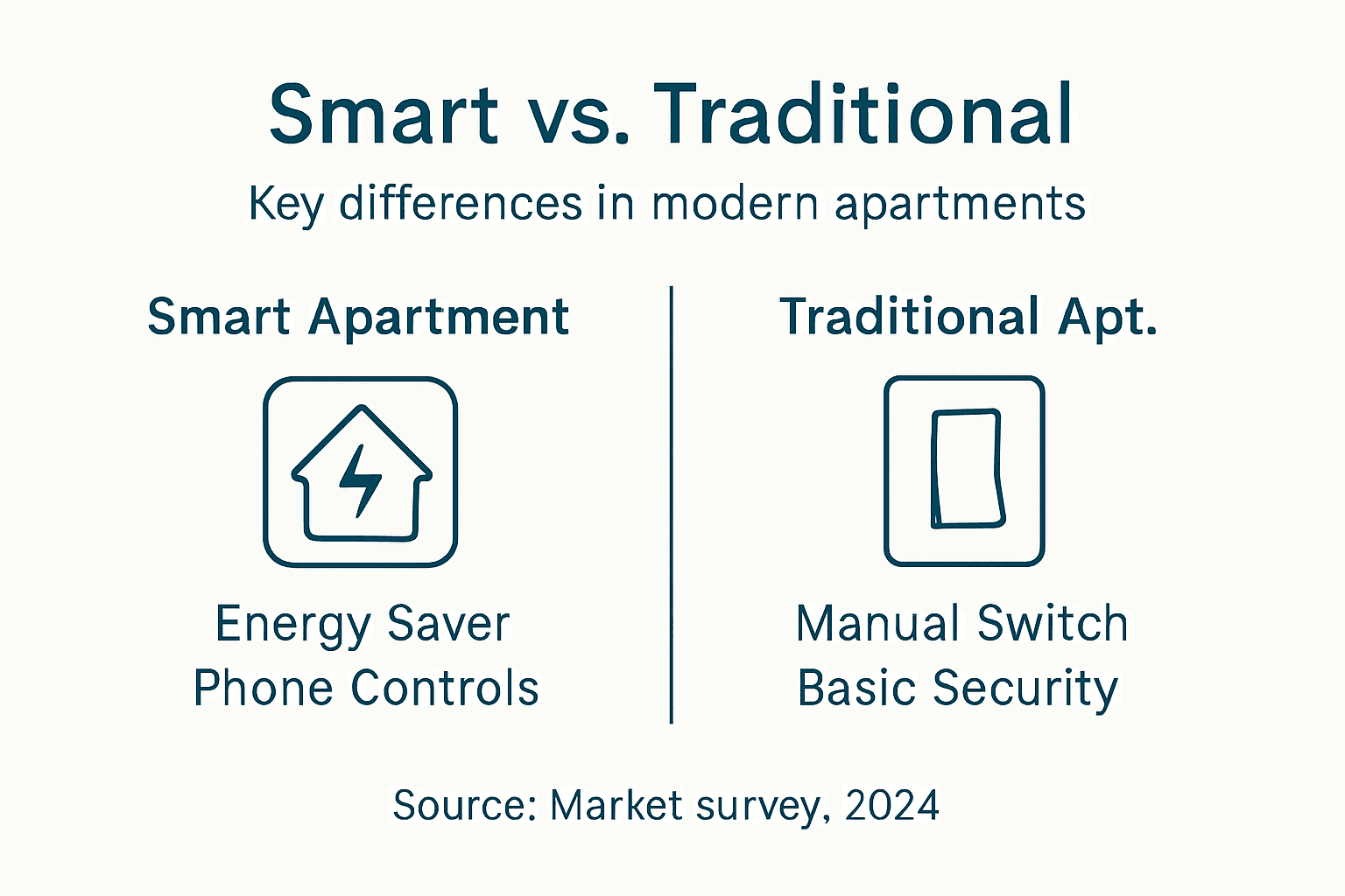 Infographic comparing smart and traditional apartments