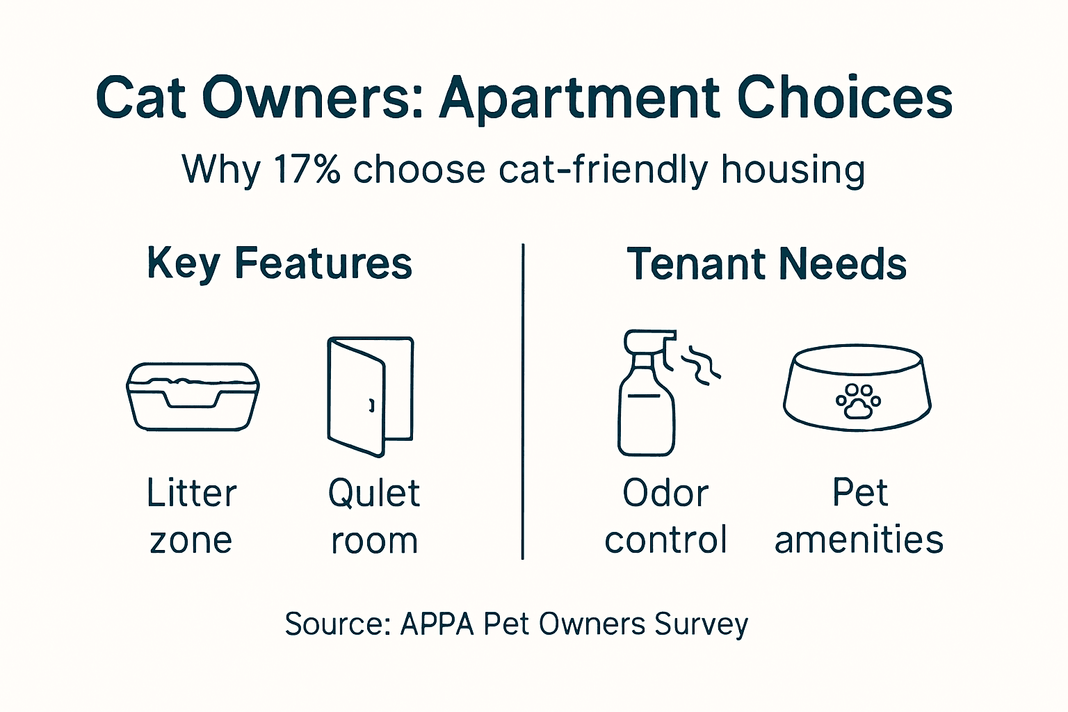 Infographic showing apartment preferences for cat owners