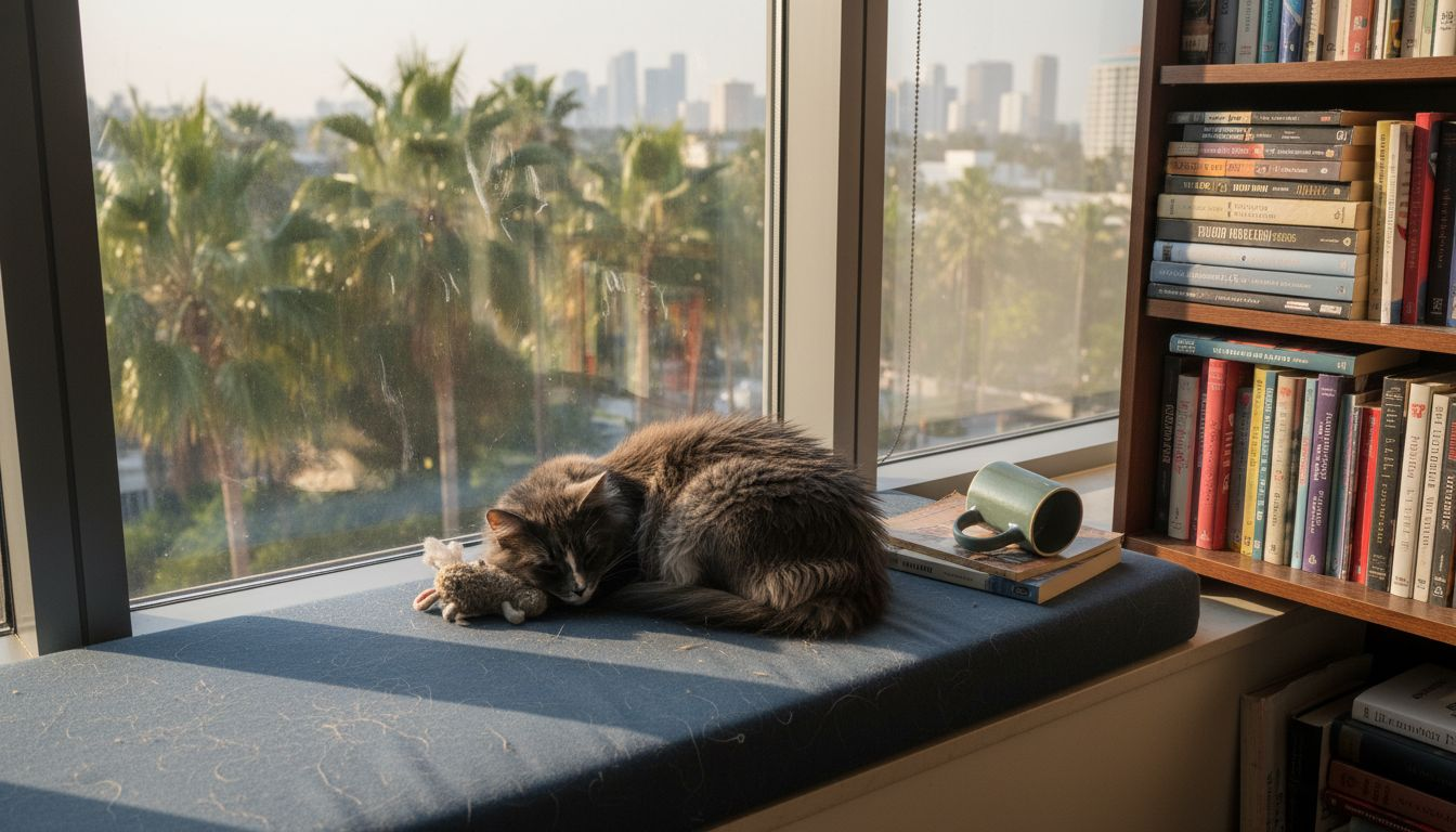 Cat-Friendly Apartments in Boca Raton: 35% Less Surrender 1 Cat resting in cozy apartment window nook