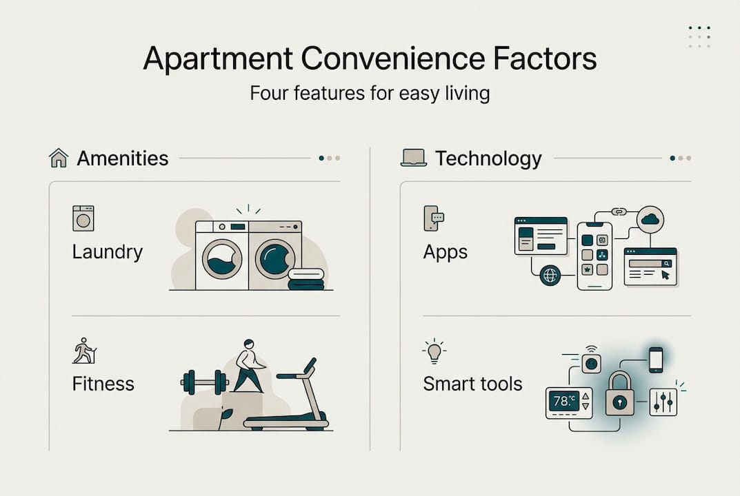 Unlock the role of convenience in apartment living 1 Infographic showing apartment convenience features