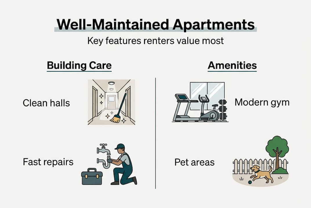 What is a well-maintained apartment? Boca Raton guide 2 Infographic highlighting Boca Raton apartment features
