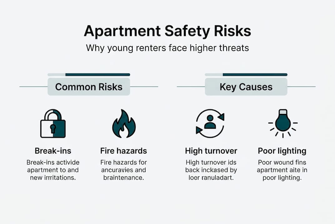 Infographic showing apartment risks and causes