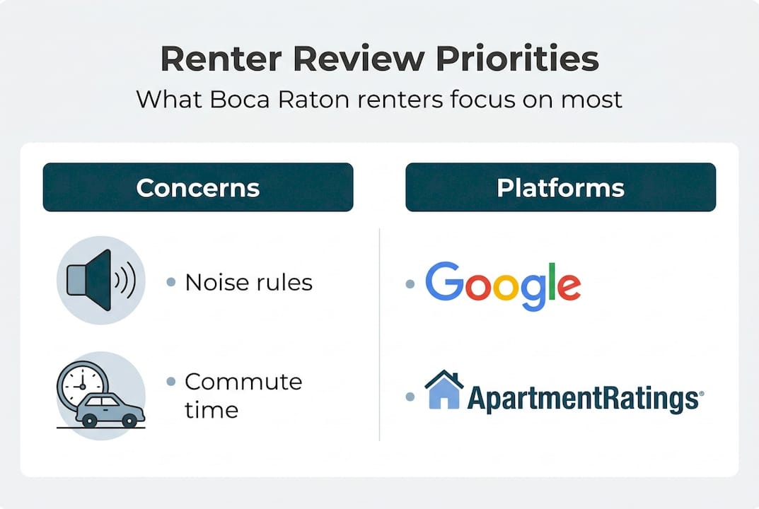 Infographic with renter concerns and platform list