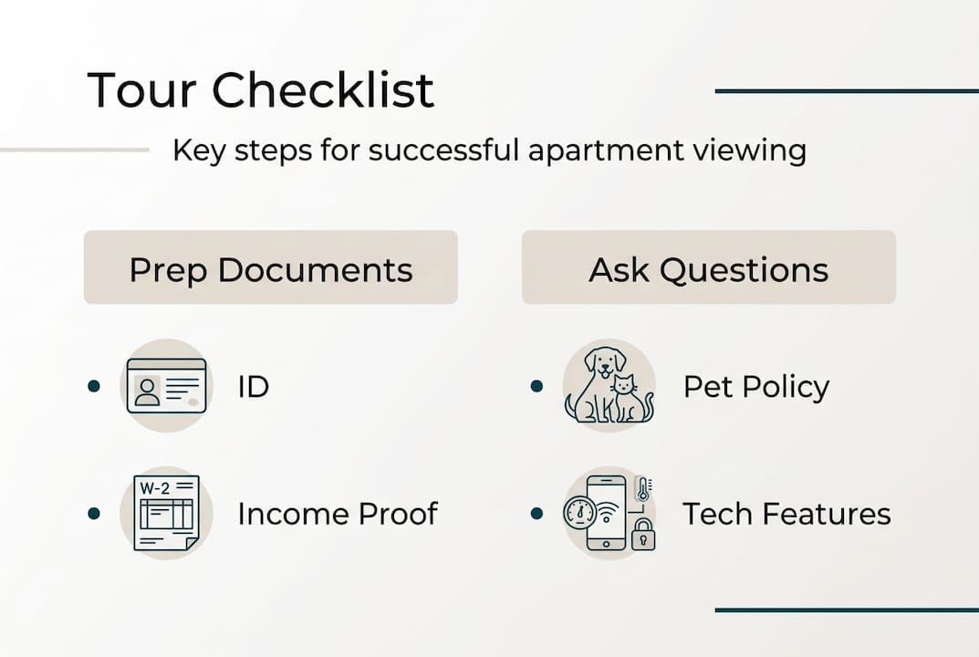 Infographic about apartment tour essentials checklist