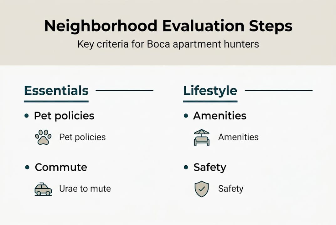 Infographic on neighborhood evaluation steps