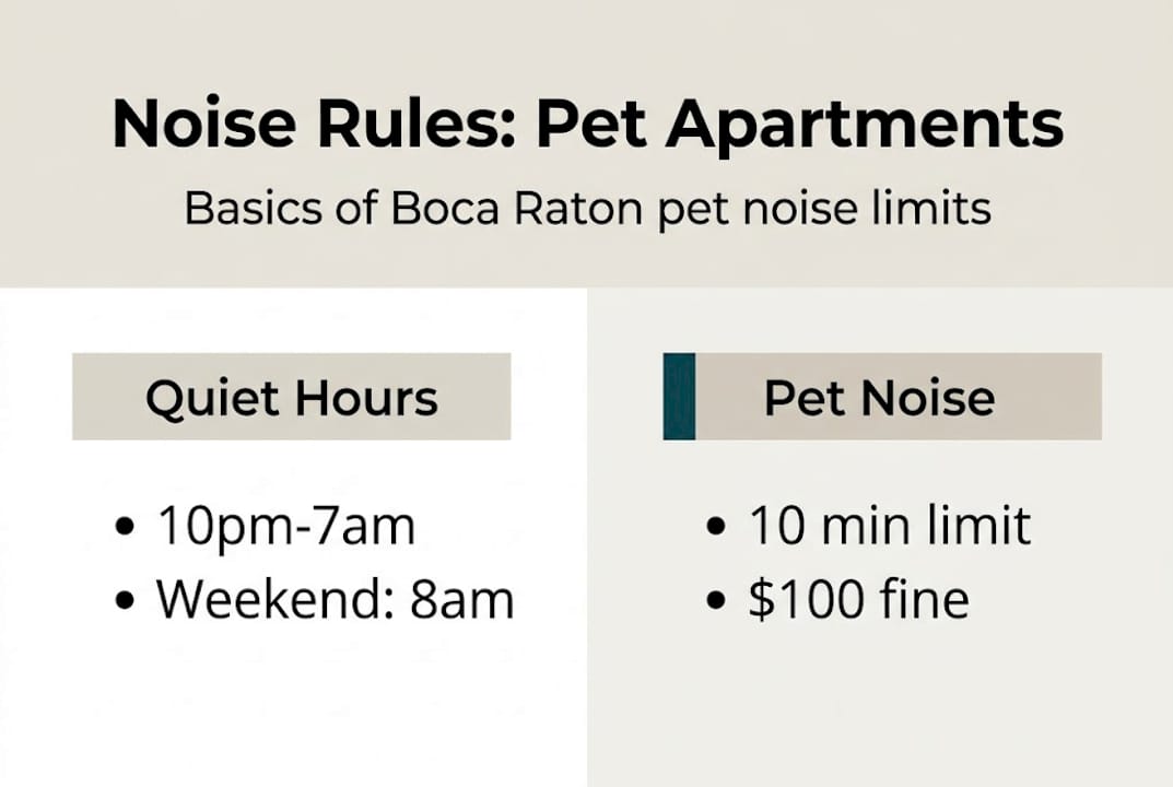 Infographic on Boca Raton pet noise rules