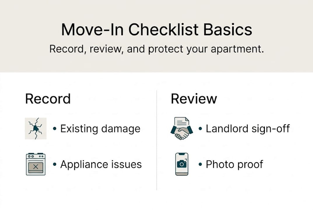 Infographic shows basics of move-in checklist
