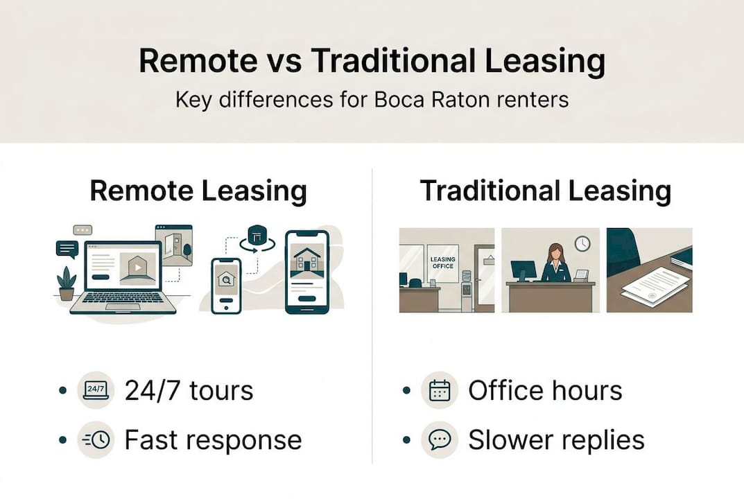 Infographic comparing remote and traditional leasing