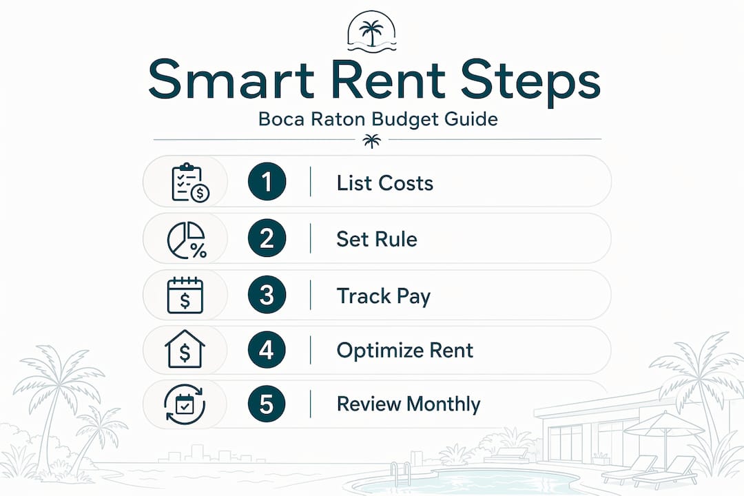 Infographic showing smart rent budgeting steps
