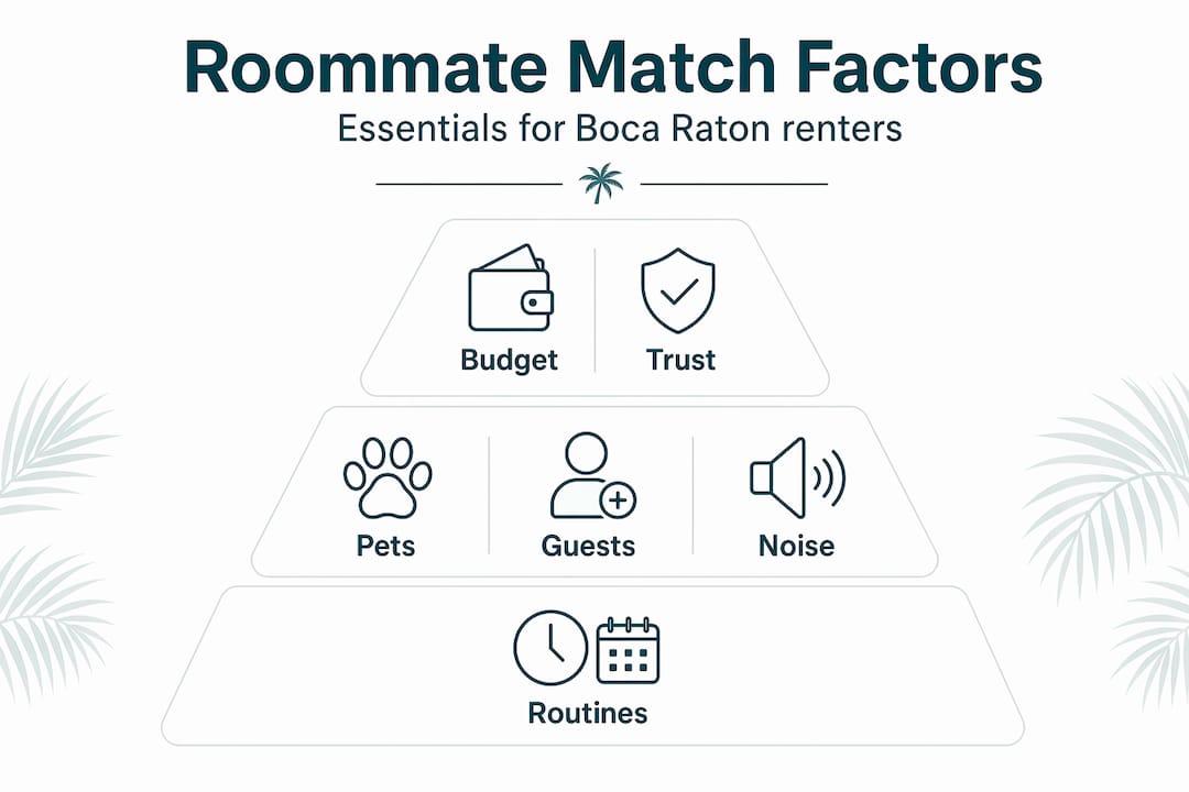 Hierarchy infographic showing roommate compatibility factors