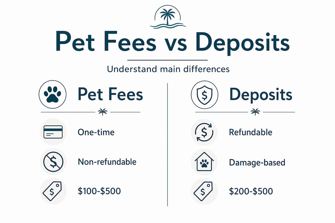 Infographic comparing pet fees and deposits