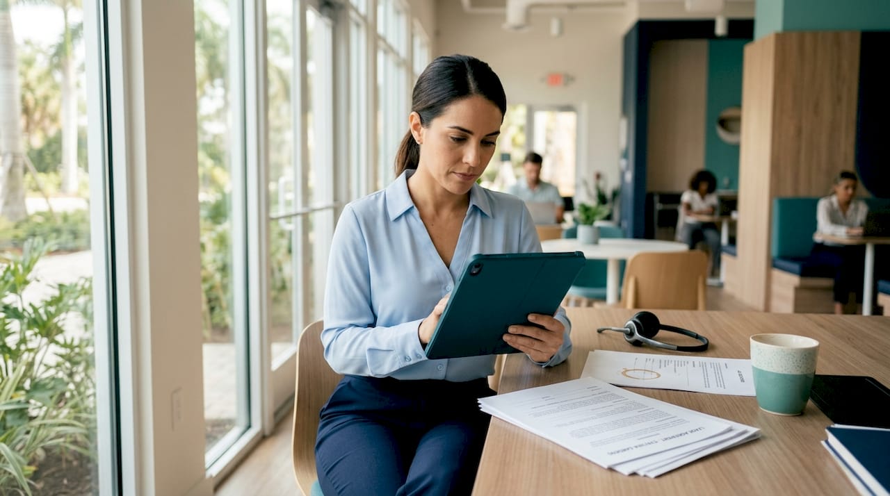 Why Virtual Leasing in 2025 Matters for Real Estate Pros 1 Leasing agent using virtual tour tablet