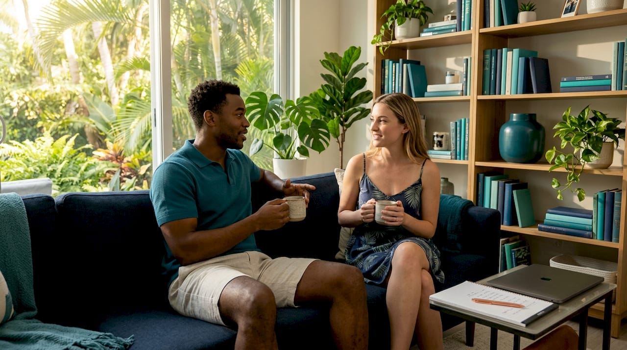 Roommates discussing lifestyle compatibility