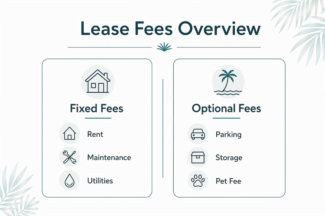 Infographic comparing fixed and optional lease fees