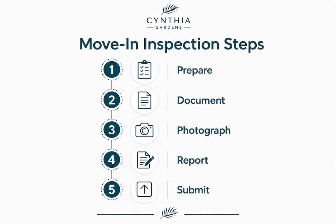 Infographic outlining move-in inspection steps