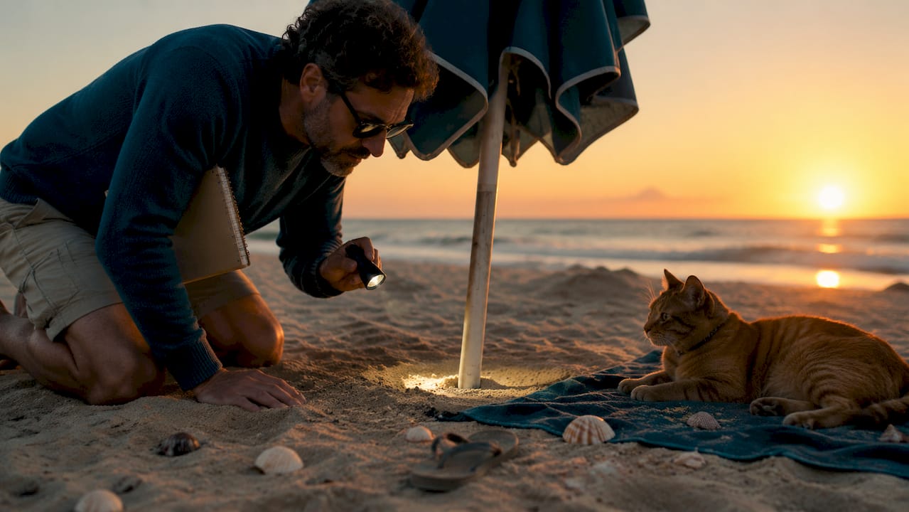 How to Pet-Proof an Apartment for Cat Owners 1 Man inspecting apartment floor corners with flashlight