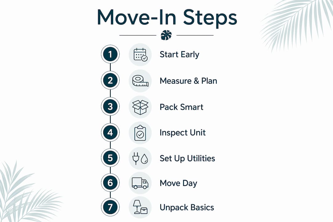 Infographic illustrating step-by-step move-in preparation