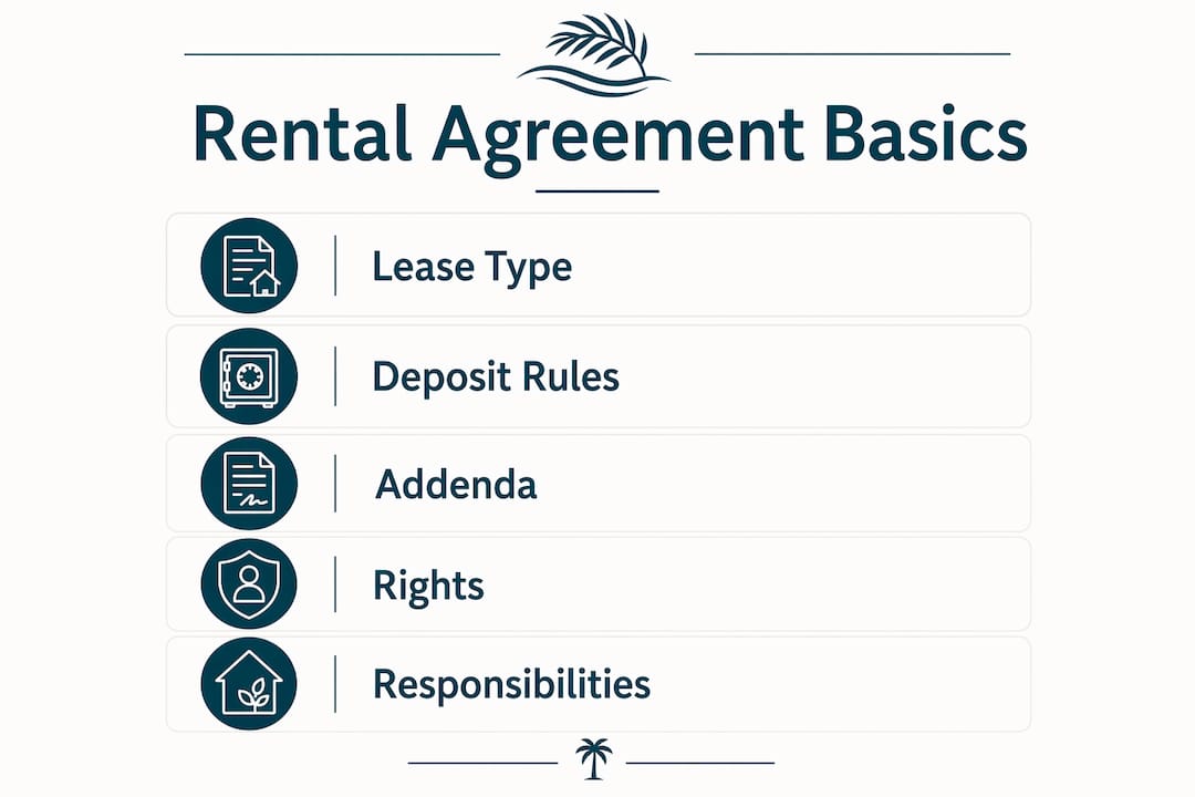 How to Understand Rental Agreements: 2026 Guide 1 Infographic showing key rental agreement elements