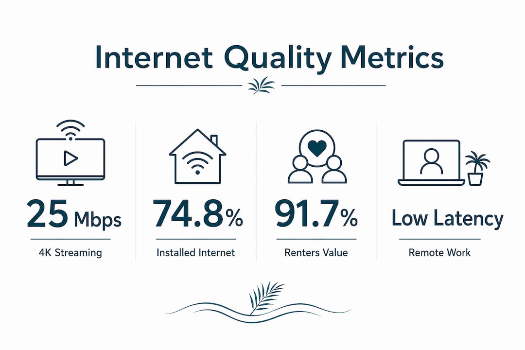 Infographic showing key internet quality metrics for renters