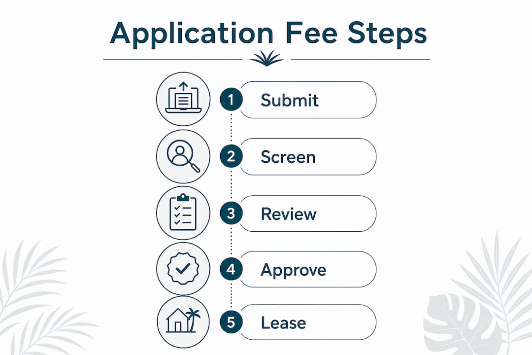 The Real Role of Application Fees for Renters 2 Infographic illustrating application fee process steps