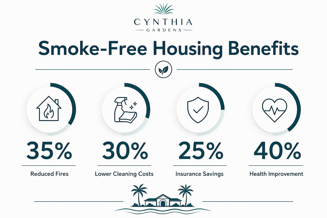 Infographic highlighting smoke-free housing benefits